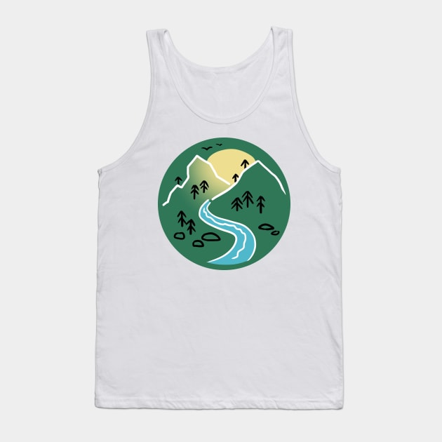 Pacific Northwest Sticker Tank Top by Isaac Smith Art